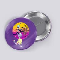 Funny Halloween Skeleton Basketball Player Dunking Skull Button