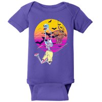 Funny Halloween Skeleton Basketball Player Dunking Skull Baby Bodysuit