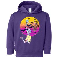 Funny Halloween Skeleton Basketball Player Dunking Skull Toddler Hoodie