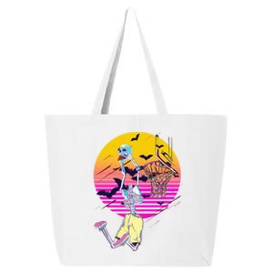 Funny Halloween Skeleton Basketball Player Dunking Skull 25L Jumbo Tote