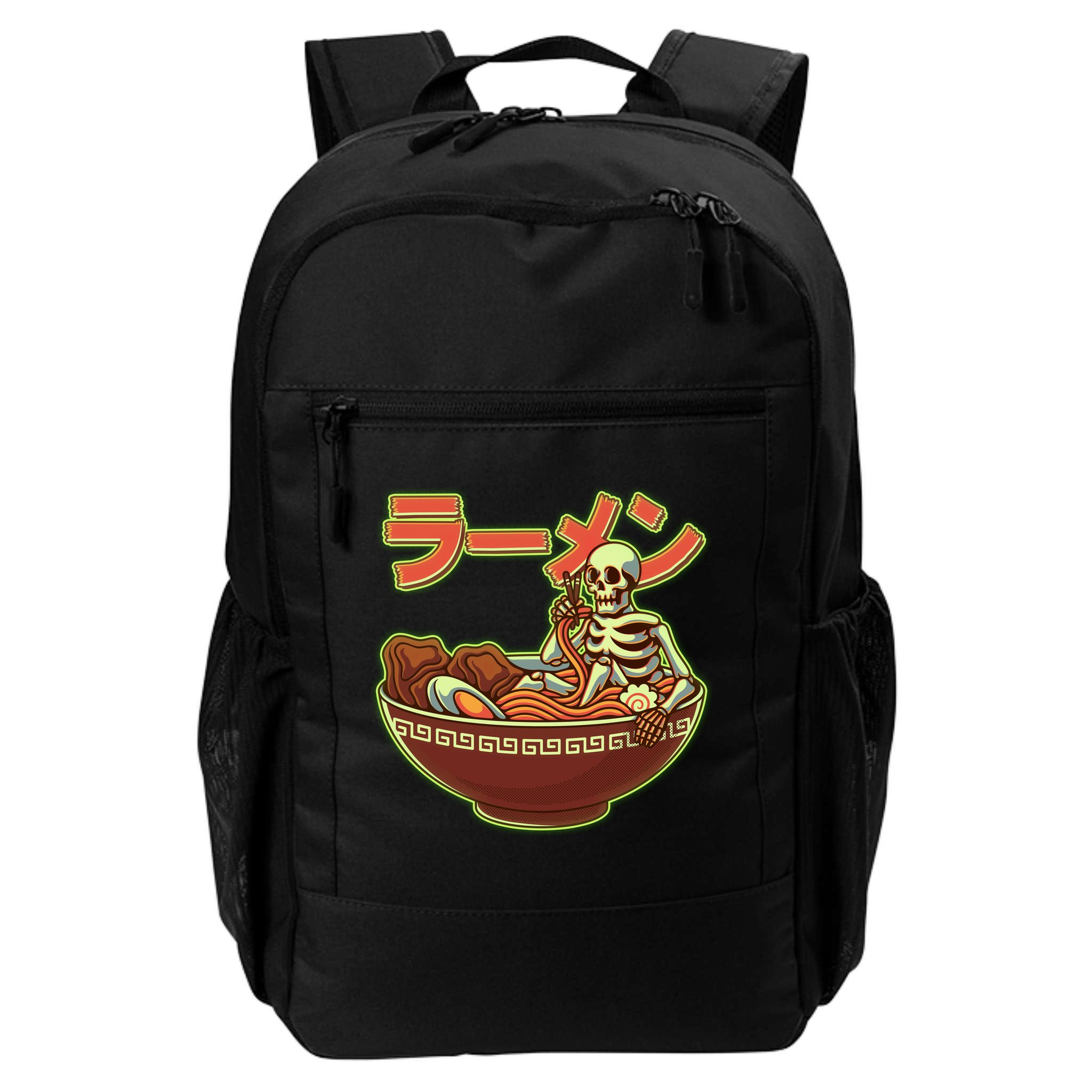 Funny Halloween Skeleton Japanese Ramen Bowl Backpack