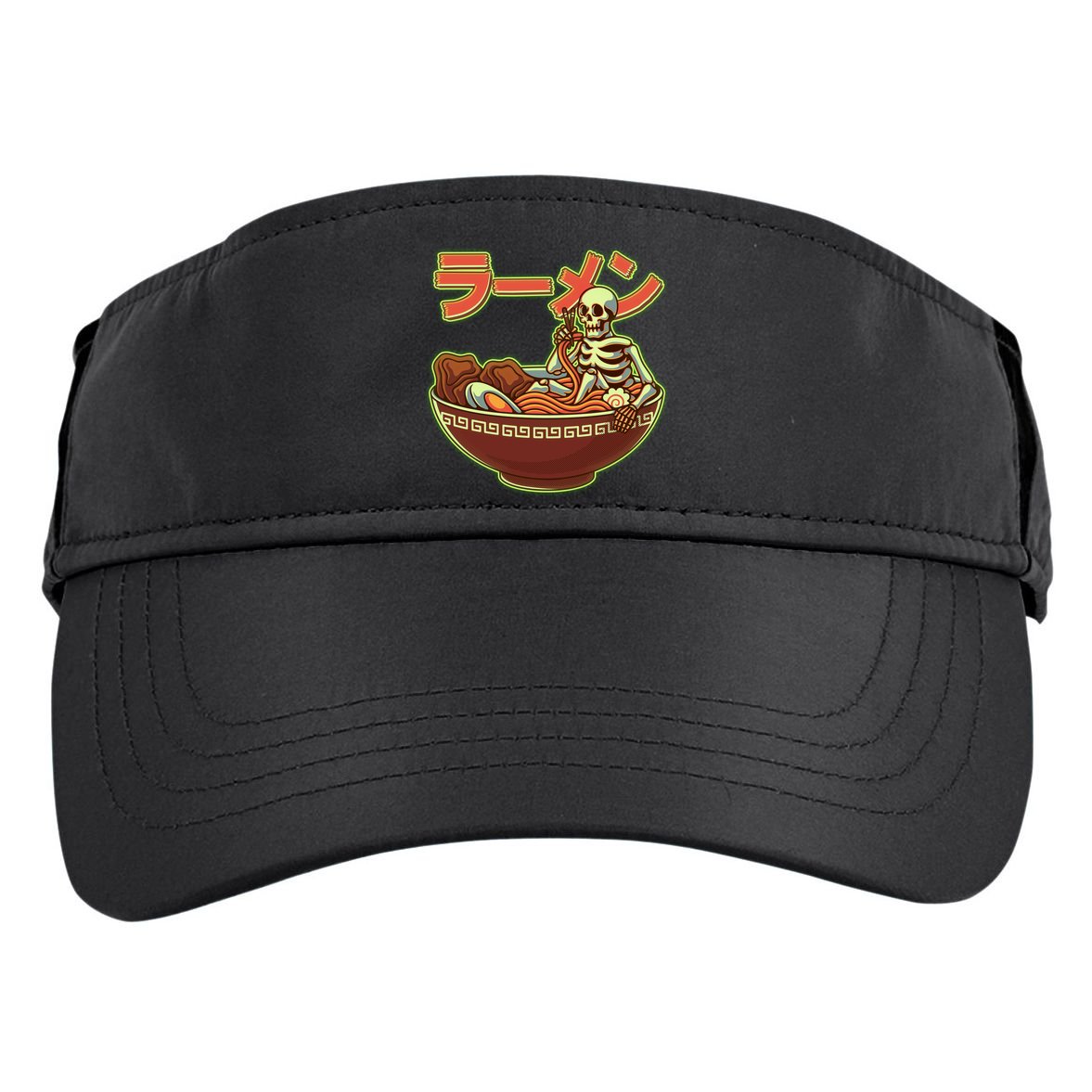 Funny Halloween Skeleton Japanese Ramen Bowl Adult Drive Performance Visor