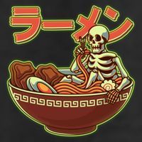 Funny Halloween Skeleton Japanese Ramen Bowl Adult Drive Performance Visor