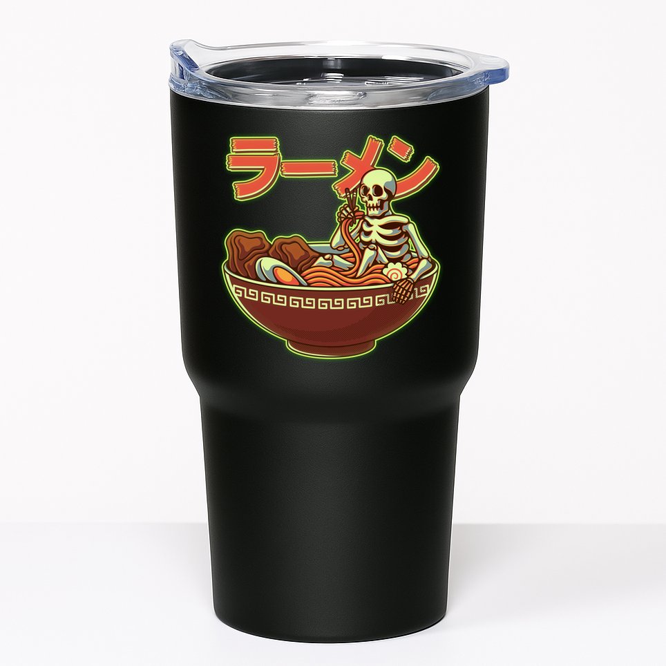 Funny Halloween Skeleton Japanese Ramen Bowl Tumbler
