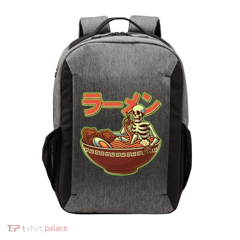 Funny Halloween Skeleton Japanese Ramen Bowl Vector Backpack