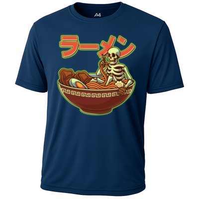 Funny Halloween Skeleton Japanese Ramen Bowl Performance Shirt