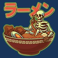 Funny Halloween Skeleton Japanese Ramen Bowl Sustainable Bucket Hat