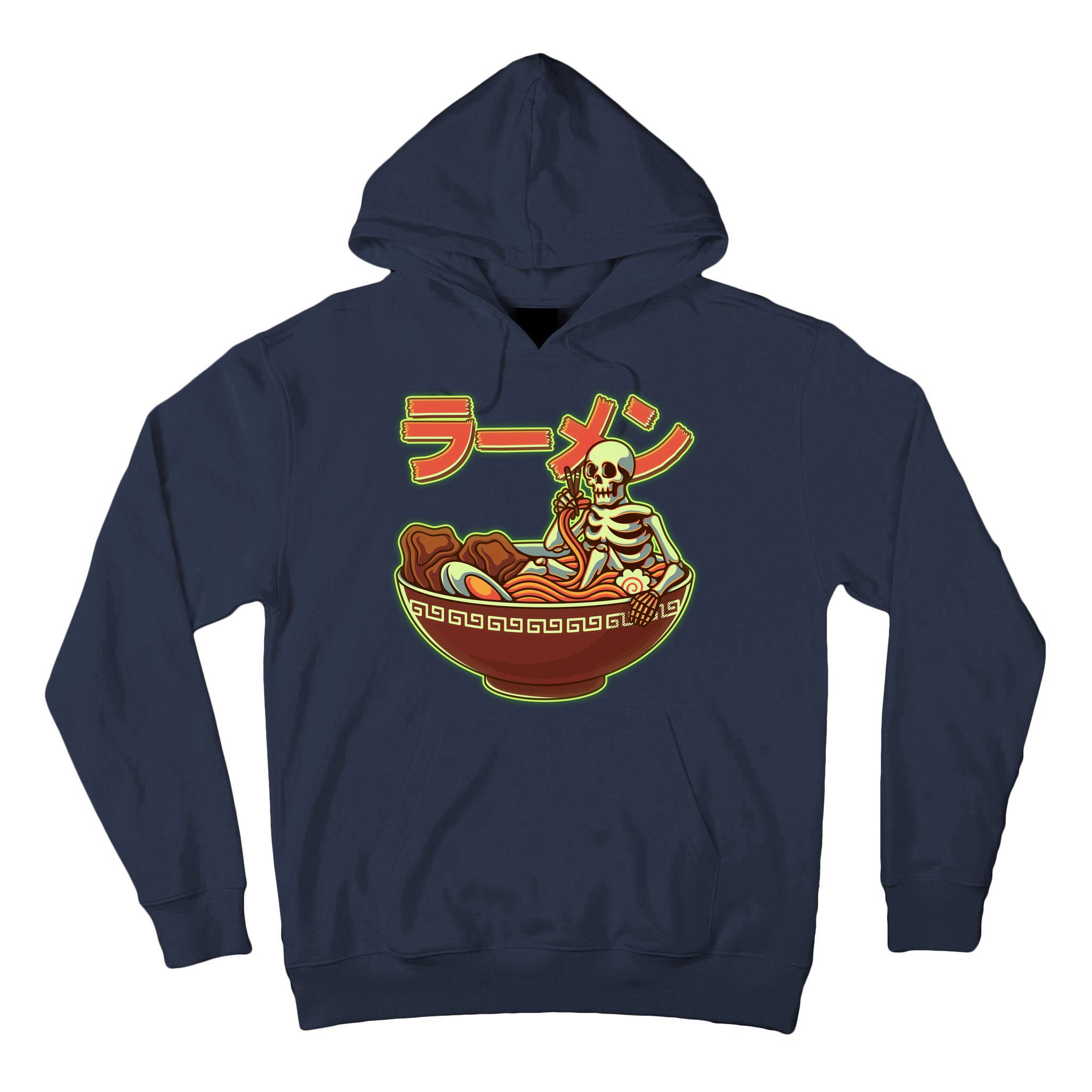 Funny Halloween Skeleton Japanese Ramen Bowl Tall Hoodie