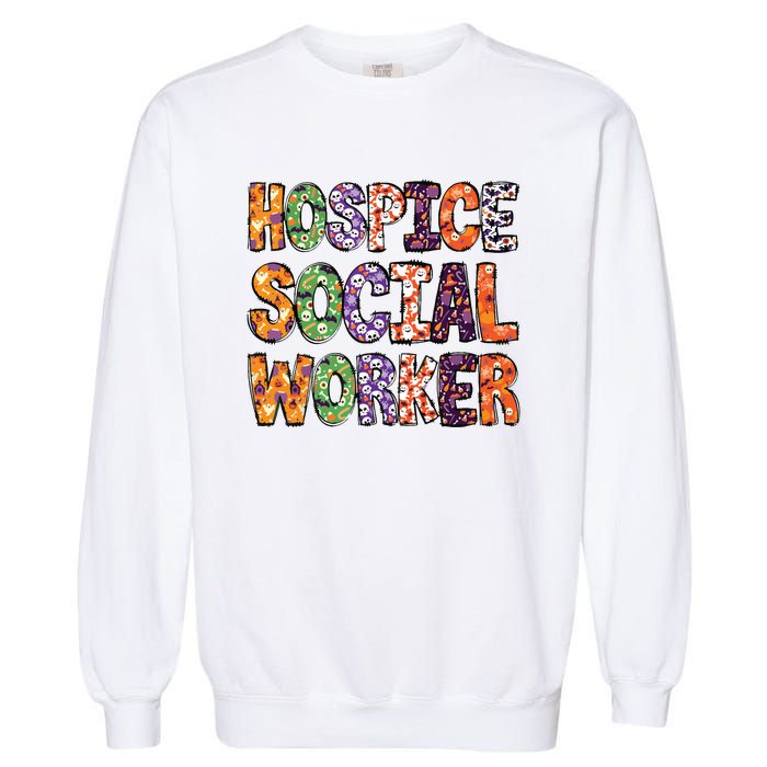 Funny Hospice Social Worker Halloween Costumes For Woman Garment-Dyed Sweatshirt