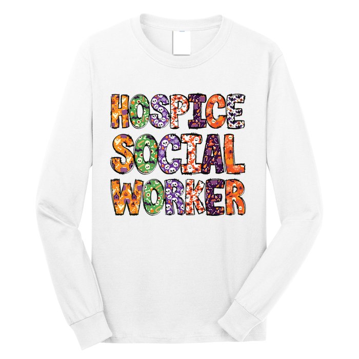 Funny Hospice Social Worker Halloween Costumes For Woman Long Sleeve Shirt