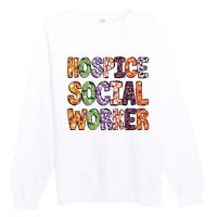 Funny Hospice Social Worker Halloween Costumes For Woman Premium Crewneck Sweatshirt