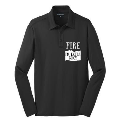 Fire Hot Sauce Packet Group Costume Silk Touch Performance Long Sleeve Polo