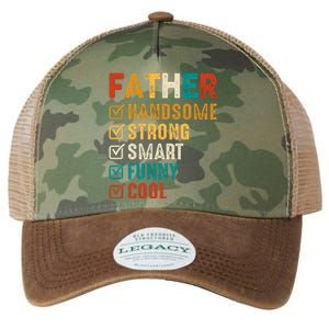 Father Handsome Strong Smart Funny Cool Dad Legacy Tie Dye Trucker Hat