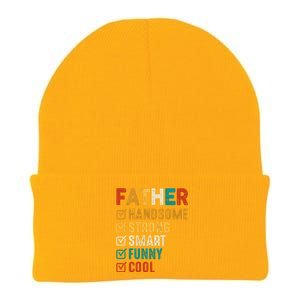 Father Handsome Strong Smart Funny Cool Dad Knit Cap Winter Beanie