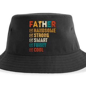 Father Handsome Strong Smart Funny Cool Dad Sustainable Bucket Hat