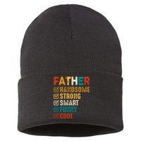 Father Handsome Strong Smart Funny Cool Dad Sustainable Knit Beanie