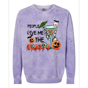 Funny Halloween Skeleton Hand Fall People Give Me The Creeps Halloween Gift Colorblast Crewneck Sweatshirt