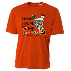 Funny Halloween Skeleton Hand Fall People Give Me The Creeps Halloween Gift Cooling Performance Crew T-Shirt