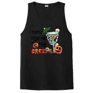 Funny Halloween Skeleton Hand Fall People Give Me The Creeps Halloween Gift PosiCharge Competitor Tank