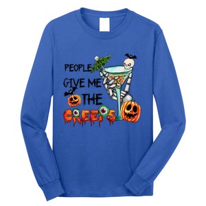 Funny Halloween Skeleton Hand Fall People Give Me The Creeps Halloween Gift Long Sleeve Shirt