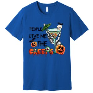 Funny Halloween Skeleton Hand Fall People Give Me The Creeps Halloween Gift Premium T-Shirt