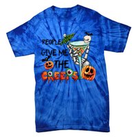 Funny Halloween Skeleton Hand Fall People Give Me The Creeps Halloween Gift Tie-Dye T-Shirt