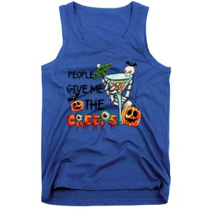 Funny Halloween Skeleton Hand Fall People Give Me The Creeps Halloween Gift Tank Top