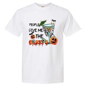 Funny Halloween Skeleton Hand Fall People Give Me The Creeps Halloween Gift Garment-Dyed Heavyweight T-Shirt