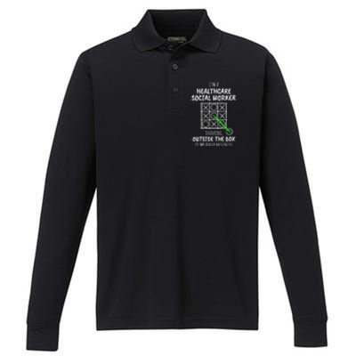 Funny Healthcare Social Worker Gift Performance Long Sleeve Polo