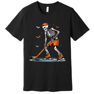 Funny Halloween Skeleton Ice Hockey Gift Sticks Hockey Premium T-Shirt