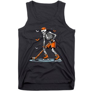 Funny Halloween Skeleton Ice Hockey Gift Sticks Hockey Tank Top