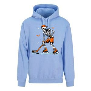 Funny Halloween Skeleton Ice Hockey Gift Sticks Hockey Unisex Surf Hoodie