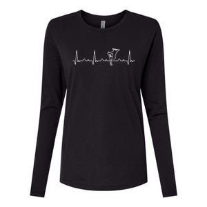 Funny Heartbeat Skiing Extreme Freestyle Great Gift Womens Cotton Relaxed Long Sleeve T-Shirt