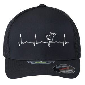 Funny Heartbeat Skiing Extreme Freestyle Great Gift Flexfit Unipanel Trucker Cap