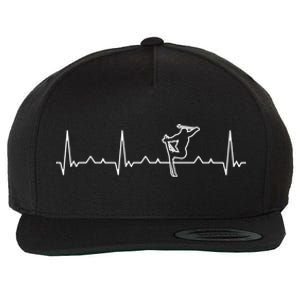 Funny Heartbeat Skiing Extreme Freestyle Great Gift Wool Snapback Cap