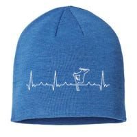 Funny Heartbeat Skiing Extreme Freestyle Great Gift Sustainable Beanie