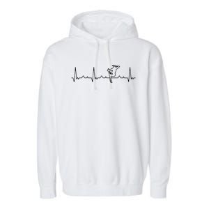 Funny Heartbeat Skiing Extreme Freestyle Great Gift Garment-Dyed Fleece Hoodie