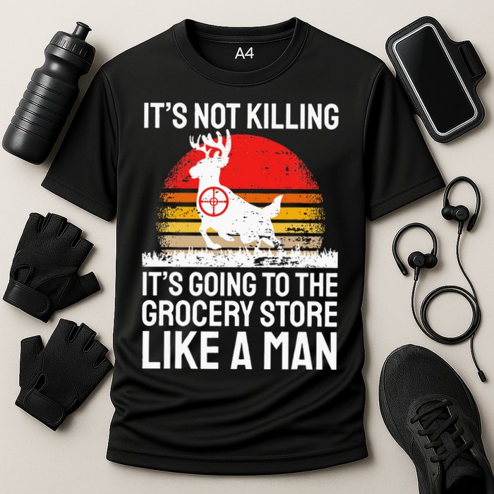 Funny Hunting Saying Deer Hunter I Grocery Store Cooling Performance Crew T-Shirt
