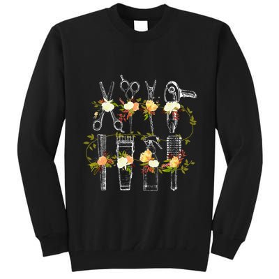 Funny Hair Stylist Tools Gift Hairdresser Women Barber Shop Tall Sweatshirt