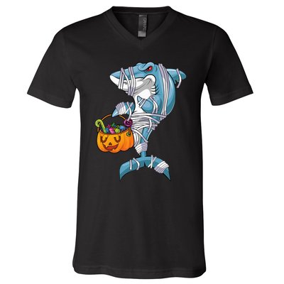 Funny Halloween Shark Costume for the Whole Family V-Neck T-Shirt