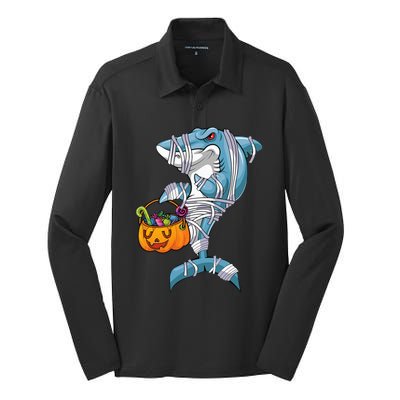 Funny Halloween Shark Costume for the Whole Family Silk Touch Performance Long Sleeve Polo