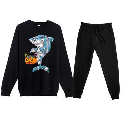 Funny Halloween Shark Costume for the Whole Family Premium Crewneck Sweatsuit Set