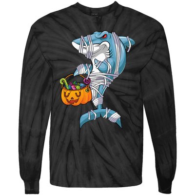 Funny Halloween Shark Costume for the Whole Family Tie-Dye Long Sleeve Shirt