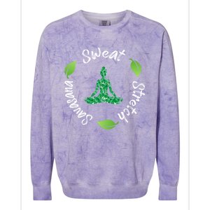 Funny Hippie Sweat Stretch Savasana Repeat Yoga Quote Meaningful Gift Colorblast Crewneck Sweatshirt