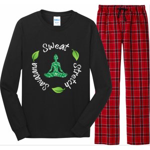 Funny Hippie Sweat Stretch Savasana Repeat Yoga Quote Meaningful Gift Long Sleeve Pajama Set