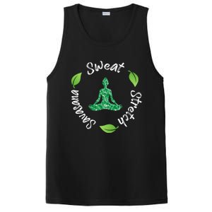 Funny Hippie Sweat Stretch Savasana Repeat Yoga Quote Meaningful Gift PosiCharge Competitor Tank