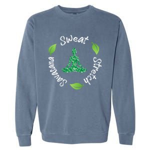 Funny Hippie Sweat Stretch Savasana Repeat Yoga Quote Meaningful Gift Garment-Dyed Sweatshirt