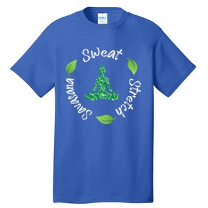 Funny Hippie Sweat Stretch Savasana Repeat Yoga Quote Meaningful Gift Tall T-Shirt