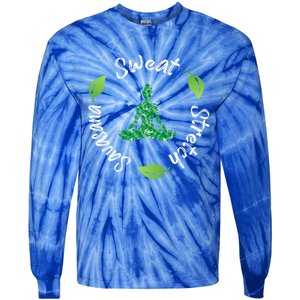 Funny Hippie Sweat Stretch Savasana Repeat Yoga Quote Meaningful Gift Tie-Dye Long Sleeve Shirt