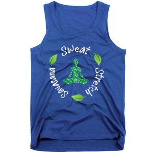 Funny Hippie Sweat Stretch Savasana Repeat Yoga Quote Meaningful Gift Tank Top